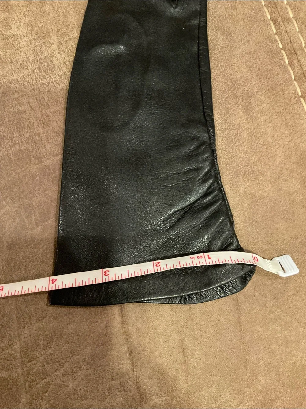Black Lined Lambskin Leather Gloves